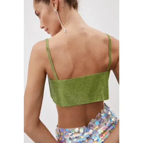 Nue Studio Charlotte Crystal Top Lime Green - Picture 2 of 9